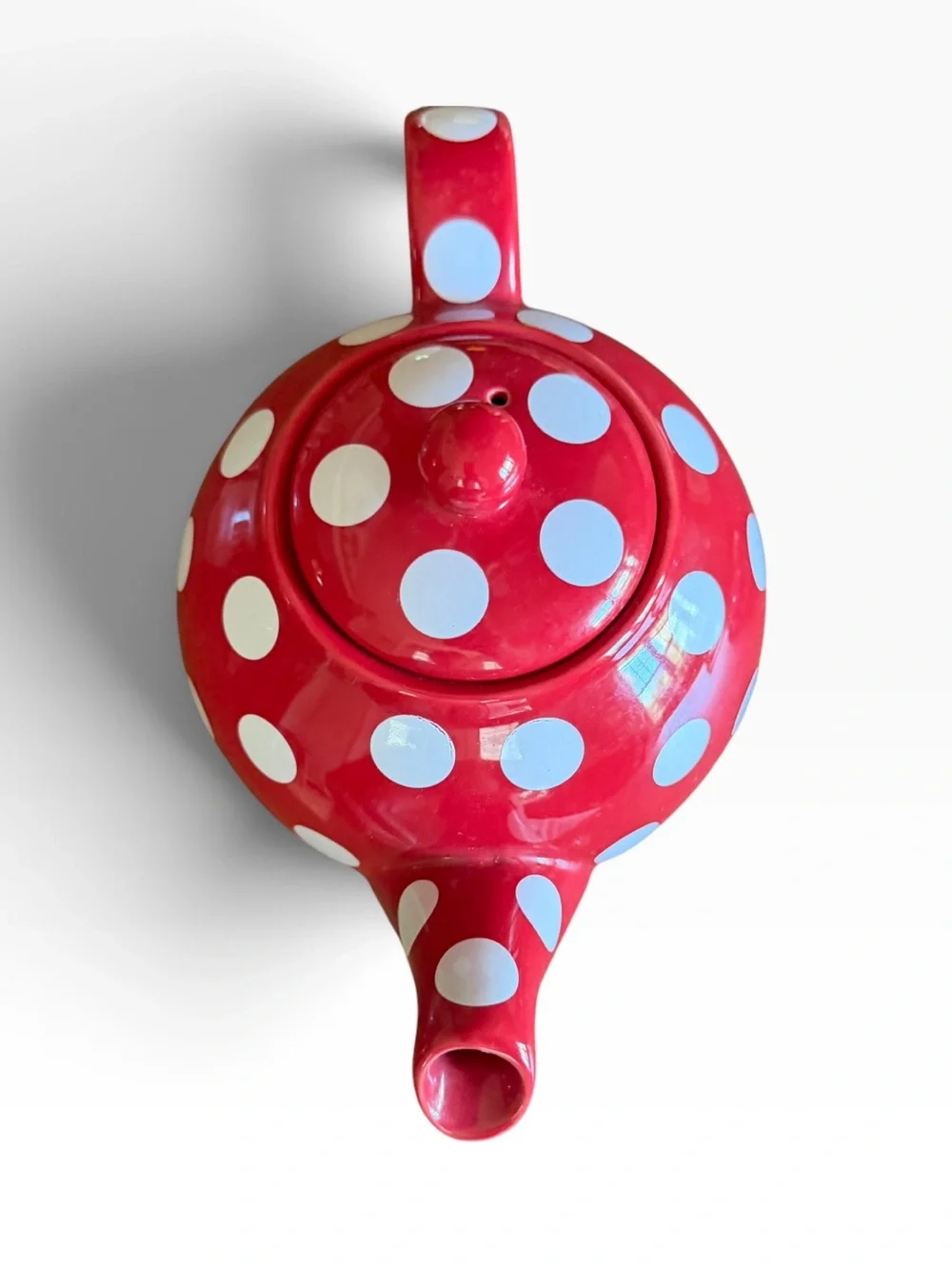 London Pottery Polka Dot Globe Teapot Red White David Birch Design